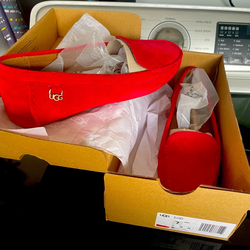 Women Red UGG Loafers